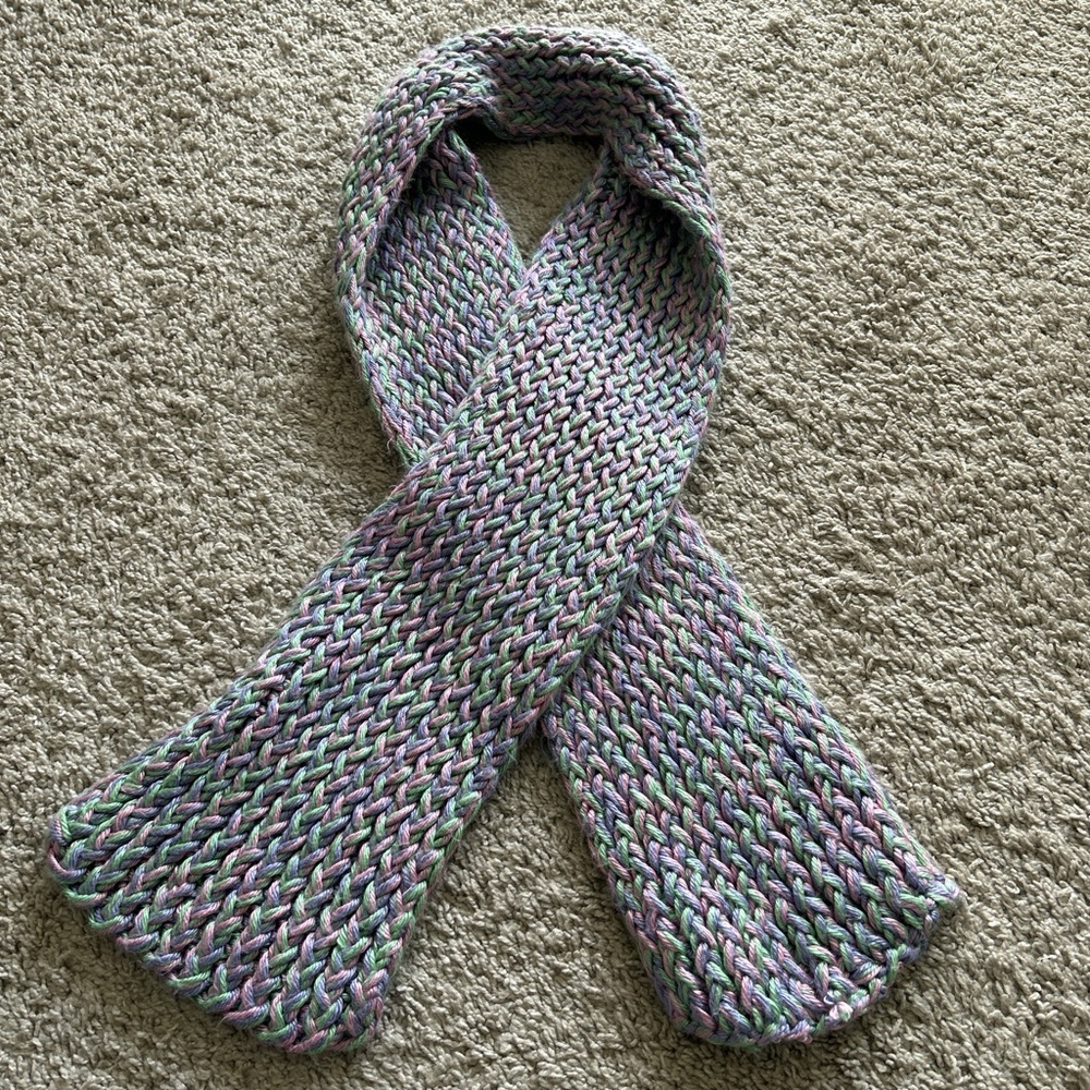 Multicolor Hand Knit Scarf